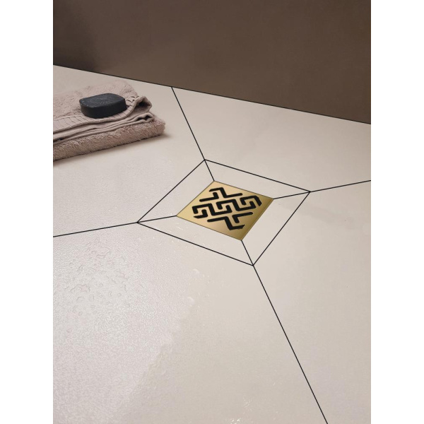 Душевой трап (10х10) Berges Wasserhaus Platz Antik 094060 бронза